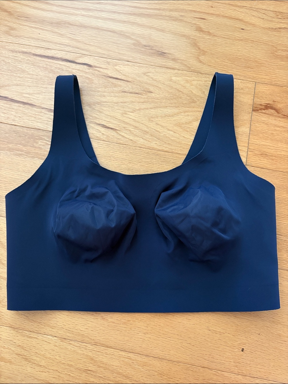 Evelyn & Bobbie The Bobbie Scoop Bra Blue Size Medium Wireless Comfort Bra M